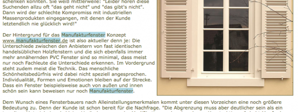 Fenster in Harmonie
