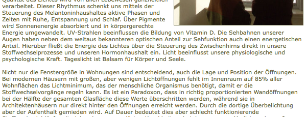 Licht, ein Geschenk an unsere Gesundheit 2.2006